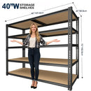 ZEUKMXOO 40" W Garage Shelving Unit 2400Lbs Storage Shelves Heavy Duty - Black - Brand New