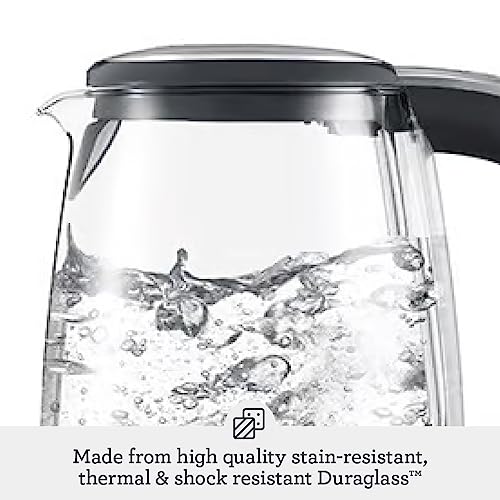 BREVILLE CRYSTAL CLEAR ELECTRIC KETTLE GLASS PROGRAMMABLE BKE595XL - SILVER - Like New