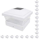 iGlow 18 Pack White Outdoor Garden 5x5 Solar LED Cap Square Fence Light - Brand New