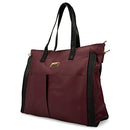 BADGLEY MISCHKA MERLOT ROSE XL VEGAN LEATHER WEEKENDER DUFFEL BAG - BURGUNDY - Brand New