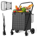 HABUTWAY GROCERY CART FOLDING SHOPPING CARTS WITH LINER 110LBS - Scratch & Dent