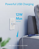 ANKER POWEREXTEND USB WALL OUTLET 2 AC OUTLETS A9321 - WHITE - Like New