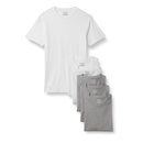 ESSENTIALS MEN'S SLIM FIT BREATHABLE COTTON CREW NECK M - M.GRAY/WHITE - Like New