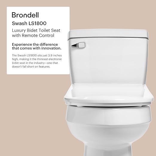 Brondell LS1800-EW Swash Electric Bidet Toilet Seat Oscillating Heated - White Like New