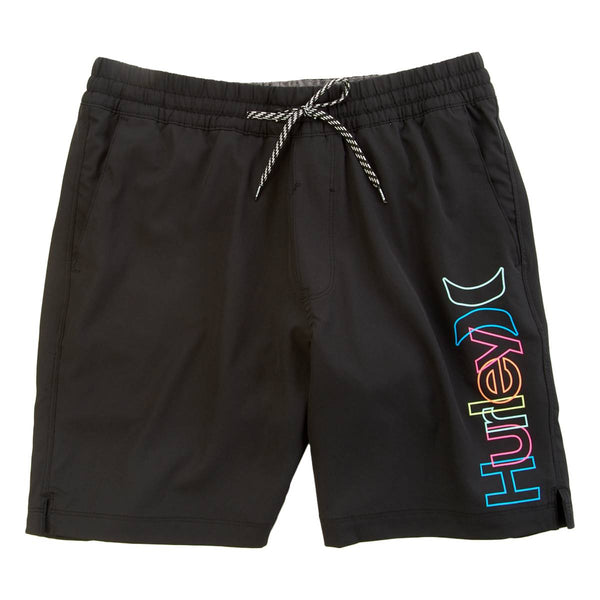 HURLEY YOUNG MEN'S CROSSOVER VOLLEY BOARDSHORTS - SIZE: MEN M - BLACK/MULTI - Brand New