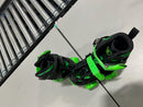 ROLLER DERBY GREEN WIRE KIDS' ADJUSTABLE QUAD SKATES -SIZE: S 12-2 - BLACK/GREEN - Like New