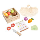 Pearhead Wooden Play Food Set - 21-Piece Pretend Kitchen Toy, Ages 2 3 4 - Brand New