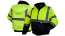 Pyramex RJ32 Series Waterproof Hi-Vis Orange Lime Bomber Jacket, Size L - Like New