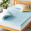 Mellow 4" 5-Zone Memory Foam Mattress Topper Cool Gel Infusion King - Blue - Brand New