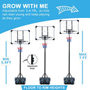 Rakon Portable Basketball Hoop Height Adjustable 5.4ft-7ft Basketball Hoops - Brand New