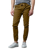 GALAXY BY HARVIC MEN'S BASIC STRETCH TWILL JOGGERS CHINO SIZE LARGE - TIMBER - Brand New