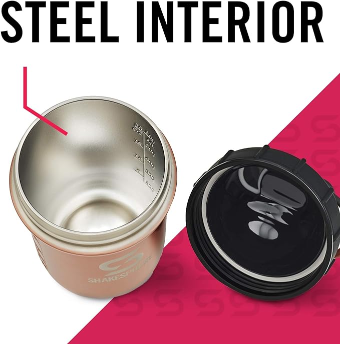 SHAKESPHERE Tumbler STEEL Protein Bottle HOT & Cold 24 oz SSTSMB - Matte Black - Like New