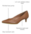 Calvin Klein Gabrianna Pump Wrapped Kitten Heels Women Cognac 1 8 M - Brand New