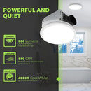 Homewerks 7141-110 Bathroom Fan Integrated LED Light Ceiling Mount - White - Brand New