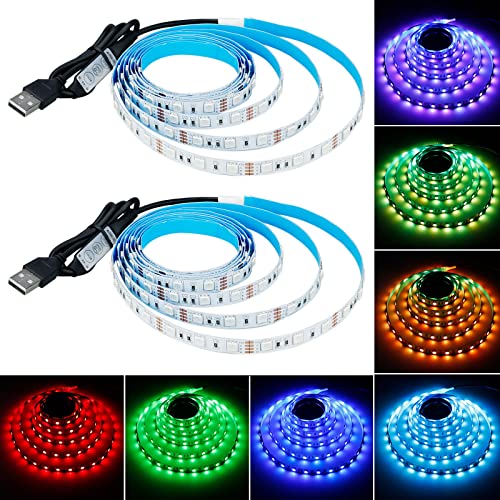 KXZM 5V USB RGB LED STRIP LIGHT USB POWERED 13.2FT/4M (2PCS X 6.6FT) 240LEDS Like New