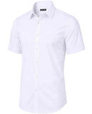 JAMES TAILOR SHORT SLEEVE DRESS SHIRT - SIZE: MEN 3XL - WHITE - Like New