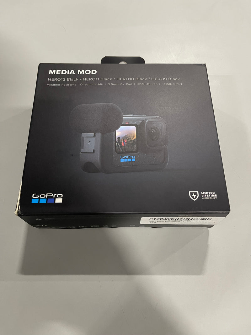 GOPRO MEDIA MOD FOR HERO13/HERO12/HERO11/HERO10/HERO9 - ADFMD-001 - BLACK - Brand New