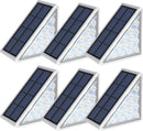 GENERIC LED SOLAR STEP LIGHTS WATERPROOF OUTDOOR, 6 PACK - WARM WHITE - Like New