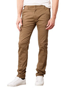 GALAXY BY HARVIC MEN'S SUPER STRETCH SLIM FIT EVERYDAY PANTS 32X30 - DARK KHAKI - Brand New