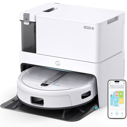 YEEDI CUBE ROBOT VACUUM AND MOP SELF EMPTYING 8MM AUTO MOP LIFTING - WHITE - Like New