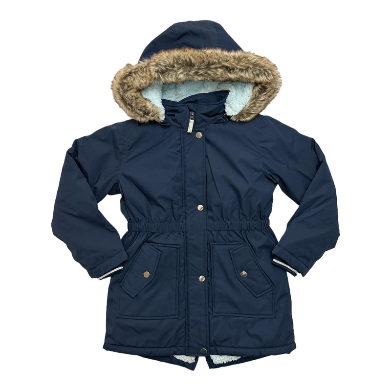 MEMBER'S MARK GIRL'S WIND RESISTANT REMOVABLE HOODED JACKET - YOUTH XL - NAVY - Brand New