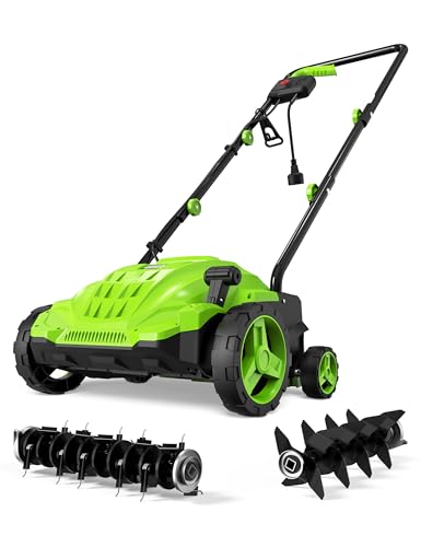 SWIPESMITH 13" 12 AMP ELECTRIC DETHATCHER SCARIFIER FOLDABLE HANDLE - GREEN - Like New
