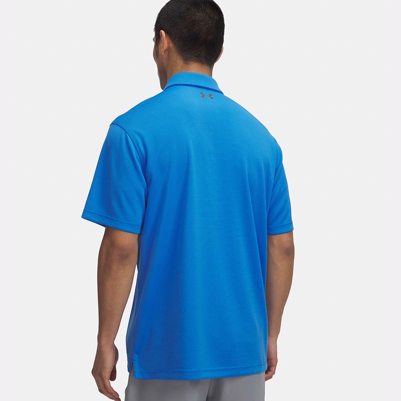 UNDER ARMOR MEN'S UA TECH POLO SIZE XL 402 BLUE ATLANTIS / PITCH GRAY - Like New