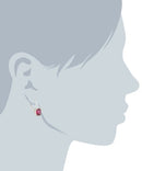 THE SAK BLACK AND SILVER CRYSTAL DROP EARINGS - FUCHSIA/SILVER - Brand New