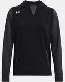 UNDER ARMOUR WOMEN'S UA DYNASTY FLEECE HOODY - SIZE: WOMEN SMALL - BLACK/GRAY - Like New