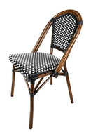 CHIVARI FRENCH BISTRO PATIO/INDOOR MADISON WICKER, 2, BLACK/WHITE - Like New
