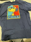 GILDAN NAVY BLUE XL SNOOPY CHILL T SHIRT - NAVY - Like New