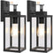 BESLOWE 14” UPGRADED MOTION SENSOR OUTDOOR WALL LIGHTS, BLACK, 2 PACK - Like New