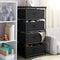 JUVALE 4-TIER TALL CLOSET DRESSER WITH DRAWERS CLOTHES ORGANIZER SMALL - BLACK - Brand New