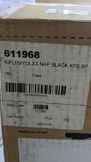 Cutlery Kits 60g HW Black FKS SP 1 ply Napkin Clear Wrap 611968 - 250 Count - Brand New