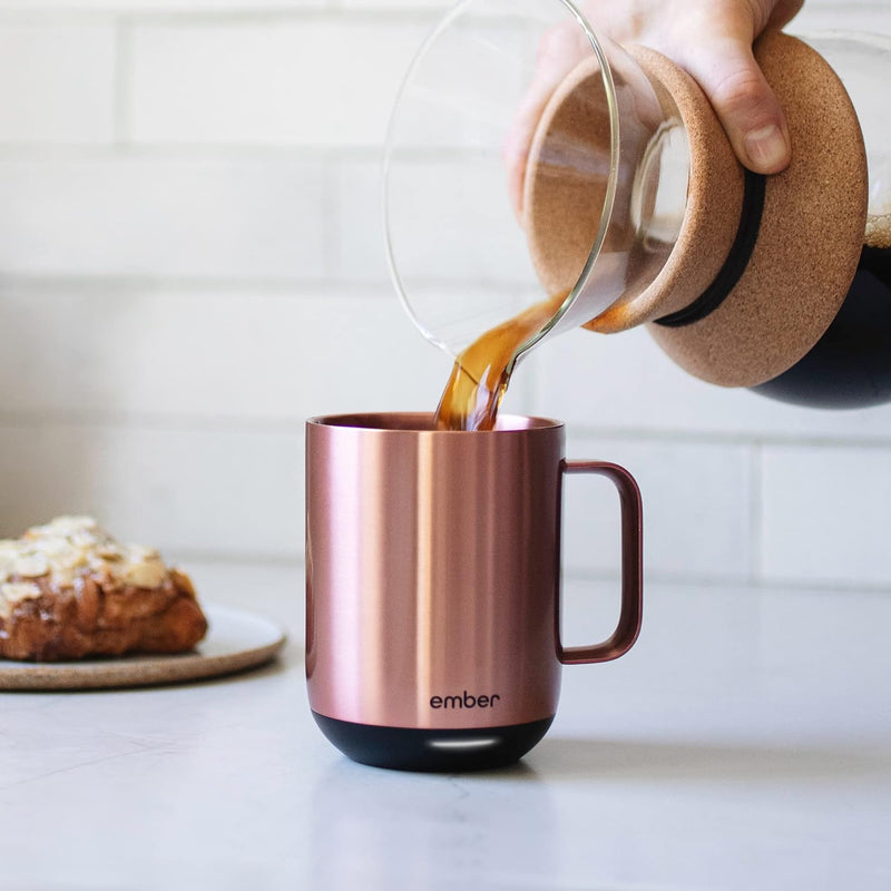 EMBER TEMPERATURE CONTROL SMART MUG 2, 10 OZ, CM191006US - ROSE GOLD Like New