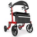 TILLPAST ALL TERRAIN FOLDING ROLLATOR WALKER FOR SENIORS WITH SEAT - RED - Like New