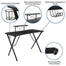 Flash Furniture Mallot Black Gaming Desk B084SB6464 - Black - Like New