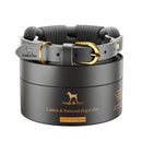 NOAH & PAW DOG COLLAR FOR MEDIUM DOGS, GENUINE LEATHER WITH PARACORD - GREY - Like New