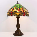 WERFACTORY TIFFANY TABLE LAMP STAINED GLASS STYLE LIGHT 18 INCH - GREEN YELLOW - Like New
