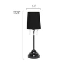 Simple Designs 17.25" Chic and Stylish Crystal Adorned Table Lamp - Black - Brand New