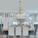 VANZARLA Dia 49.25 Inch Modern Chandeliers 8Light Large Gold Chandelier - Brand New