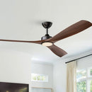 PARROT UNCLE 60 IN. INDOOR LED CEILING FAN LIGHT REMOTE F8310110V - MATTE BLACK - Like New