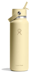 Hydro Flask 40 Oz Wide Mouth Flex Straw Cap Starlight - Like New