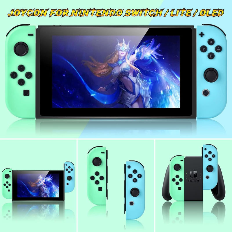 J-C PAD REPLACEMENT FOR SWITCH CONTROLLER WORK SWITCH/LITE/OLED - GREEN AND BLUE - Like New