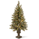 NATIONAL TREE 5' GLITTERY BRISTLE PINE ENTRANCE, 150 LIGHTS, DBL GLITTER, GREEN - Like New