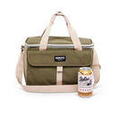 IGLOO NOSTALGIA LUNCH SACK, INSULATED POLYESTER CANVAS WITH FRONT POCKET - OLIVE - Brand New