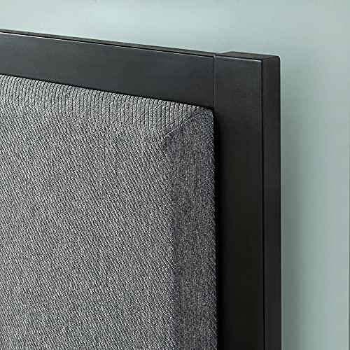 Zinus 14 Inch Platform Metal Bed Frame Upholstered Headboard Queen - BLACK - Like New