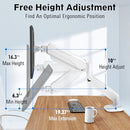 MOUNTUP SINGLE MONITOR DESK MOUNT, ADJUSTABLE GAS SPRING MONITOR ARM - WHITE - Like New