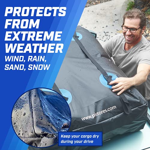P.I. AUTO STORE ROOFTOP WATERPROOF CAR ROOF BAG WITH EXTRA STORAGE - BLACK - Like New