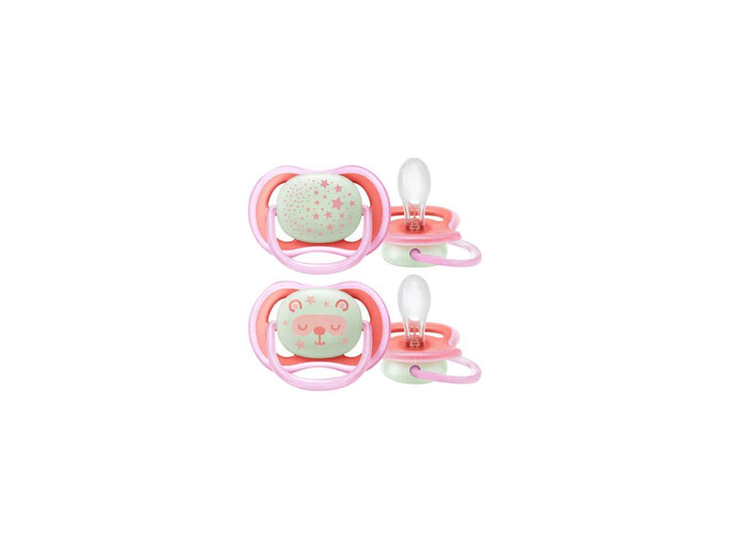 Philips Avent Ultra Air Nighttime Pacifier, 6-18 Months, Various Colors, 2-pack,